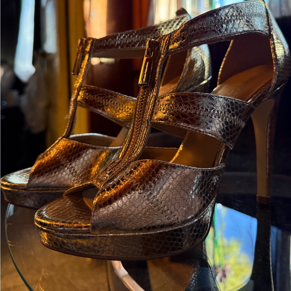 MICHAEL Michael Kors Metallic Strappy Heels